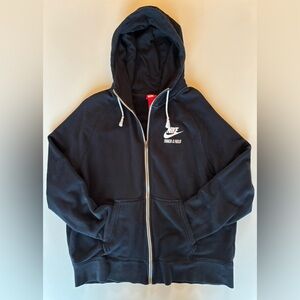 Nike Black and White Track & Field Full Zip-Up Hoodie